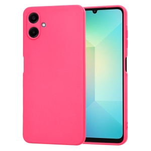 Husa pentru Samsung Galaxy A06 din Silicon Catifelat, set cu sticker, SoftFlex, Fucsia