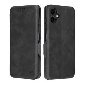 Husa pentru Samsung Galaxy A06, SKYDDAR INNOVATION, Safe Wallet tip carte din Piele Ecologica, Suport Carduri, Inchidere Magnetica, Negru, set cu sticker