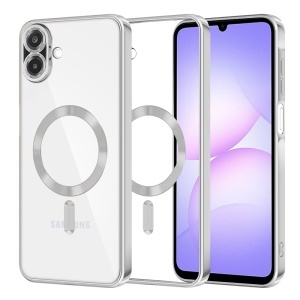 Husa pentru Samsung Galaxy A07 4G, SKYDDAR INNOVATION, Luxury Shield Magsafe, Protectie Antisoc, set cu sticker, Argintiu
