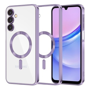 Husa pentru Samsung Galaxy A15 4G / Galaxy A15 5G, SKYDDAR INNOVATION, Luxury Shield Magsafe, Protectie Antisoc, set cu sticker, Mov