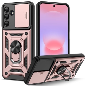 Husa pentru Samsung Galaxy A37 5G, SKYDDAR INNOVATION, CamShield, Inel magnetic, set cu sticker, Roz