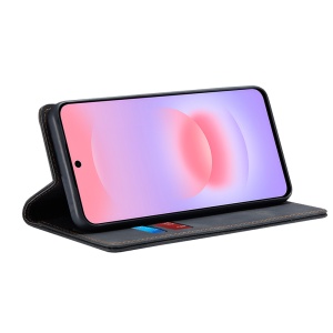 Husa pentru Samsung Galaxy A37 5G, SKYDDAR INNOVATION, Confy Cover tip Carte din piele Eco Premium, cu Portofel Interior, set cu sticker, Negru - Img 2