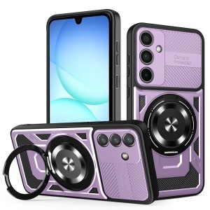Husa pentru Samsung Galaxy A57 5G, Inel Magnetic, Antisoc, set cu sticker, RuggedCam, Mov