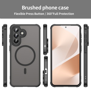 Husa pentru Samsung Galaxy A57 5G, SKYDDAR INNOVATION, HaloFrost MagSafe II, Antisoc, set cu sticker, Negru - Img 5