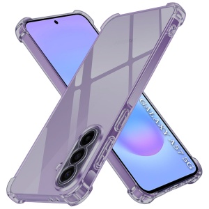 Husa pentru Samsung Galaxy A57 5G, SKYDDAR INNOVATION, Shockproof Clear Silicone, Silicon Slim, set cu sticker, Fumuriu