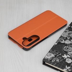 Husa pentru Samsung Galaxy A57 5G, tip carte, set cu sticker, eFold, Portocaliu - Img 5