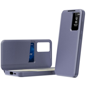 Husa pentru Samsung Galaxy A57 5G tip carte, Skyddar, cu portofel si SmartView, Premium, set cu sticker, Mov - Img 2