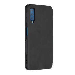 Husa pentru Samsung Galaxy A7 2018, SKYDDAR INNOVATION, Safe Wallet tip carte din Piele Ecologica, Suport Carduri, Inchidere Magnetica, Negru, set cu sticker  - Img 8