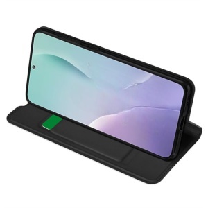 Husa pentru Samsung Galaxy M56, SKYDDAR INNOVATION, Magskin Book, tip Carte cu Portofel Interior, set cu sticker, Negru - Img 4
