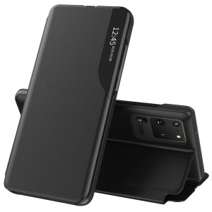 Husa pentru Samsung Galaxy S20 Ultra 5G / Galaxy S20 Ultra, tip carte, set cu sticker, eFold, Negru