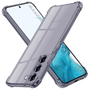 Husa pentru Samsung Galaxy S22 5G, SKYDDAR INNOVATION, Shockproof Clear Silicone, Silicon Slim, set cu sticker, Fumuriu