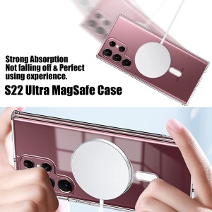 Husa pentru Samsung Galaxy S22 Ultra 5G, SKYDDAR INNOVATION, Shockproof MagSafe, Transparenta, set cu sticker - Img 3