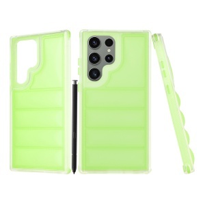 Husa pentru Samsung Galaxy S23 FE, anti soc, margini ridicate, design modern, set cu sticker, wave shield, Verde