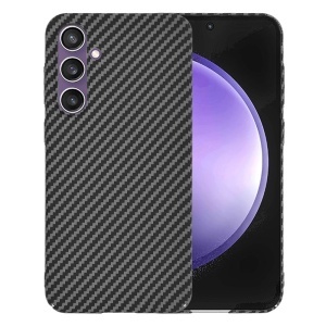 Husa pentru Samsung Galaxy S23 FE, SKYDDAR INNOVATION, textura carbon, Carbonite FiberShell, set cu sticker, Negru,