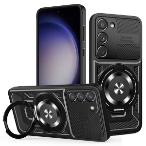 Husa pentru Samsung Galaxy S23, SKYDDAR INNOVATION, RuggedCam, Inel magnetic antisoc, set cu sticker, Negru - Img 1