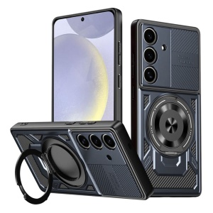 Husa pentru Samsung Galaxy S24 / Galaxy S25, SKYDDAR INNOVATION, RuggedCam, Inel magnetic antisoc, set cu sticker, Albastru - Img 1