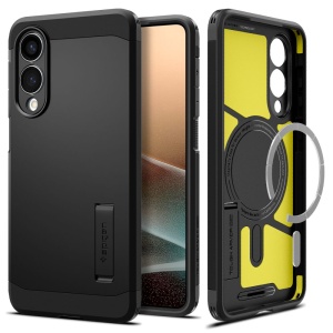 Husa pentru Samsung Galaxy S25 Edge, Antisoc, Spigen Tough Armor MagSafe, Negru