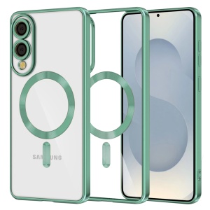 Husa pentru Samsung Galaxy S25 Edge, Luxury Shield Magsafe, Protectie Antisoc, set cu sticker, Verde deschis