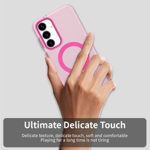 Husa pentru Samsung Galaxy S25 FE, Antisoc, Magsafe, set cu sticker, CandyCase, Roz - Img 3