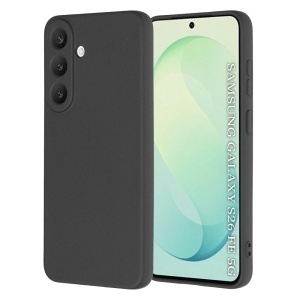 Husa pentru Samsung Galaxy S25 FE;Samsung Galaxy S26 FE din Silicon Catifelat, Antisoc, set cu sticker, SoftElegance, Negru