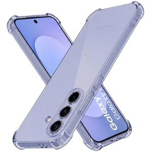 Husa pentru Samsung Galaxy S25 FE;Samsung Galaxy S26 FE din Silicon Slim, Margini Antisoc, set cu sticker, Shockproof Clear Silicone, Fumuriu