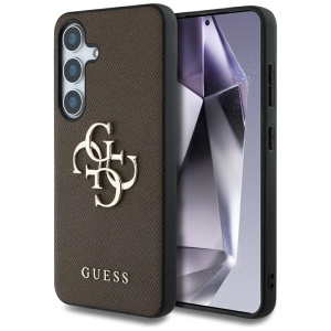 Husa pentru Samsung Galaxy S25, Guess, Hardcase Grained Big and Classic, Maro