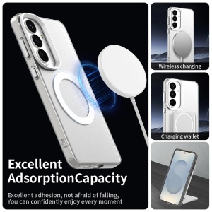 Husa pentru Samsung Galaxy S26 Edge, MagSafe, Antisoc, set cu sticker, CandyCase, Alb - Img 6