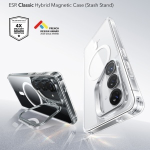 Husa pentru Samsung Galaxy S26 Plus, slim, ESR Classic Hybrid HaloLock Kickstand, Transparenta - Img 6