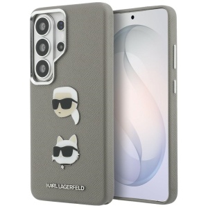 Husa pentru Samsung Galaxy S26 Ultra - Karl Lagerfeld Wrapped Leather Saffiano with with K&C Head Pin (KLHCS26LPSFDHPOG) - Grey