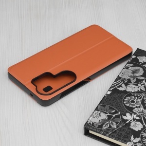 Husa pentru Samsung Galaxy S26 Ultra, tip carte, set cu sticker, eFold, Portocaliu - Img 2