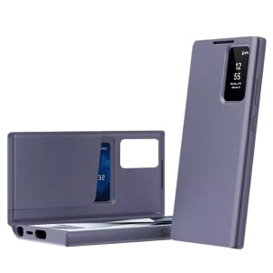 Husa pentru Samsung Galaxy S26 Ultra tip carte, Skyddar, cu portofel si SmartView, Premium, set cu sticker, Mov