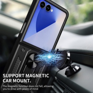 Husa pentru Samsung Galaxy Z Flip7, Inel Magnetic, Antisoc, set cu sticker, CamShield, Negru - Img 5