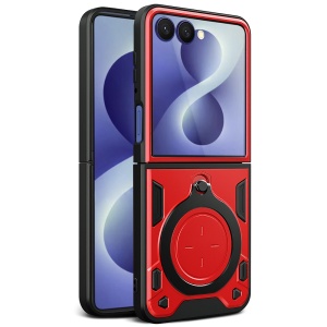 Husa pentru Samsung Galaxy Z Flip8, Inel Magnetic, Protectie Camera, set cu sticker, CamGuard Pro, Rosu