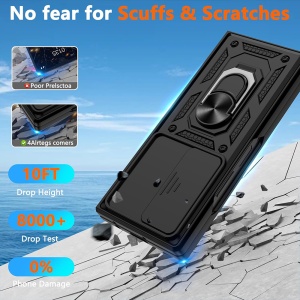 Husa pentru Samsung Galaxy Z Fold7, SKYDDAR INNOVATION, CamShield, Negru, set cu sticker - Img 5