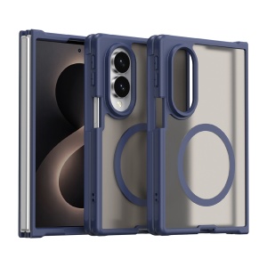 Husa pentru Samsung Galaxy Z Fold8, Antisoc, Finisaje Premium, set cu sticker, HaloFrost MagSafe II, Bleumarin