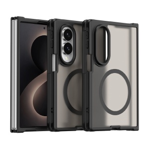 Husa pentru Samsung Galaxy Z Fold8, Antisoc, Finisaje Premium, set cu sticker, HaloFrost MagSafe II, Negru