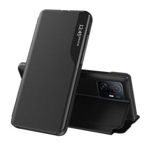 Husa pentru Xiaomi 11T / 11T Pro, tip carte, set cu sticker, eFold, Negru