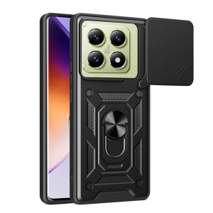 Husa pentru Xiaomi 14T cu Inel magnetic, Antisoc, set cu sticker, CamShield, Negru