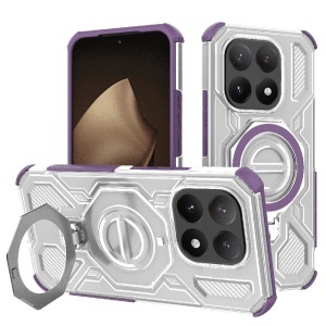 Husa pentru Xiaomi 15T, Antisoc, SKYDDAR INOVATION, Carbon Shield PRO, Magsafe, set cu sticker, Mov