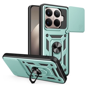 Husa pentru Xiaomi 15T Pro, SKYDDAR INNOVATION, CamShield, Inel magnetic, set cu sticker, Verde