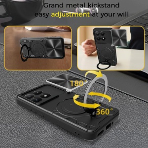 Husa pentru Xiaomi 15T, SKYDDAR INNOVATION, CamGuard Pro, Inel Magnetic, Protectie Camera, set cu sticker, Roz auriu - Img 7