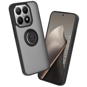 Husa pentru Xiaomi 15T, SKYDDAR INNOVATION, Glinth cu Inel Rotativ 360° Magnetic, set cu sticker, Negru