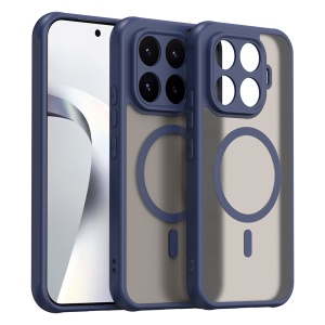 Husa pentru Xiaomi 17T Finisaje Premium, Antisoc, Magsafe, set cu sticker, HaloFrost MagSafe II, Bleumarin