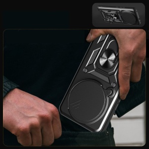 Husa pentru Xiaomi Poco F7 Pro, SKYDDAR INNOVATION, CamShield, Antisoc cu Inel Magentic, set cu sticker, Negru - Img 5