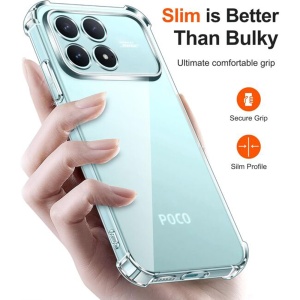 Husa pentru Xiaomi Poco F8 Pro, SKYDDAR INNOVATION, Shockproof Clear Silicone, Silicon Slim, set cu sticker, Transparenta - Img 2