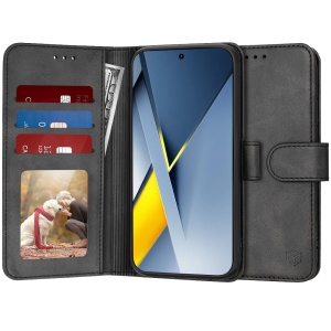 Husa pentru Xiaomi Poco F8 Ultra, SKYDDAR INNOVATION, Diary Book, tip carte cu Portofel Interior, Antisoc, set cu sticker, Negru