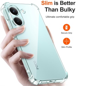 Husa pentru Xiaomi Poco X8 Pro din Silicon Slim, Margini Antisoc, set cu sticker, Shockproof Clear Silicone, Transparenta - Img 4