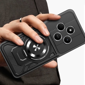 Husa pentru Xiaomi Redmi 14C / Poco C75, SKYDDAR INNOVATION, RuggedCam, Inel magnetic antisoc, set cu sticker, Albastru - Img 4
