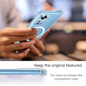 Husa pentru Xiaomi Redmi 14C / Poco C75, SKYDDAR INNOVATION, Shockproof MagSafe, Transparenta, set cu sticker - Img 3