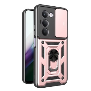 Husa pentru Xiaomi Redmi 15 5G / Redmi 15 4G, SKYDDAR INNOVATION, CamShield, Inel magnetic, set cu sticker, Roz